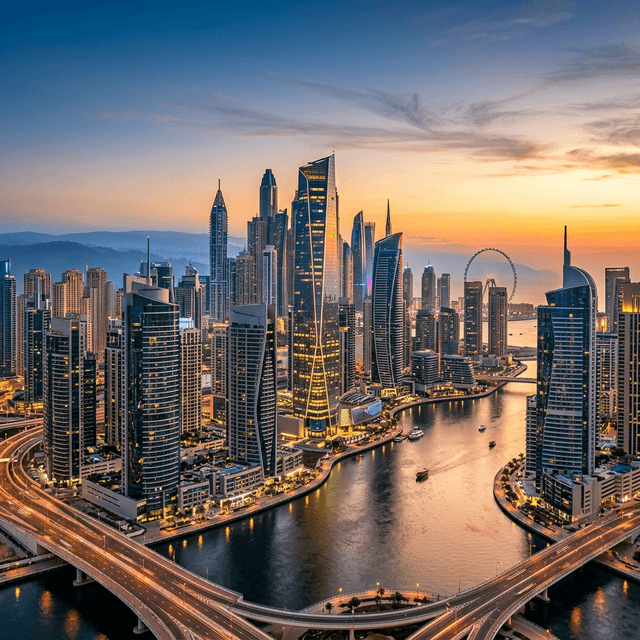 Futuristic city skyline